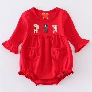 New Boutique Girls  Puppy Love Infant Bubble Romper